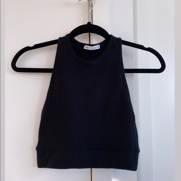 Zara black crop top - size small- new never worn - Picture 1 of 3